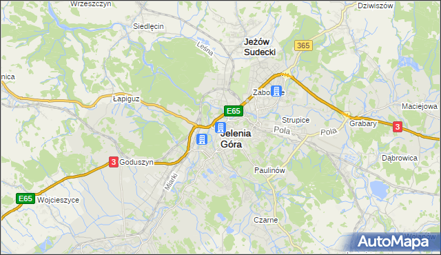 mapa Jelenia Góra, Jelenia Góra na mapie Targeo