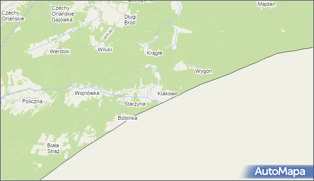 mapa Klakowo, Klakowo na mapie Targeo