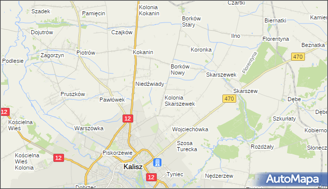 mapa Kolonia Skarszewek, Kolonia Skarszewek na mapie Targeo