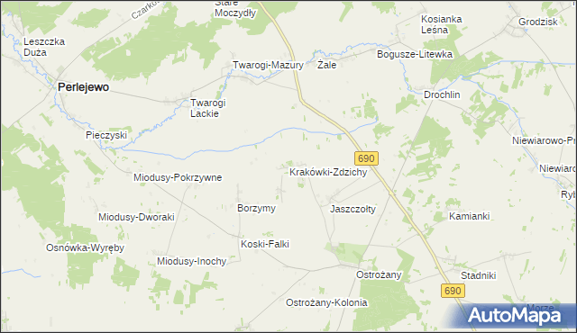 mapa Krakówki-Zdzichy, Krakówki-Zdzichy na mapie Targeo
