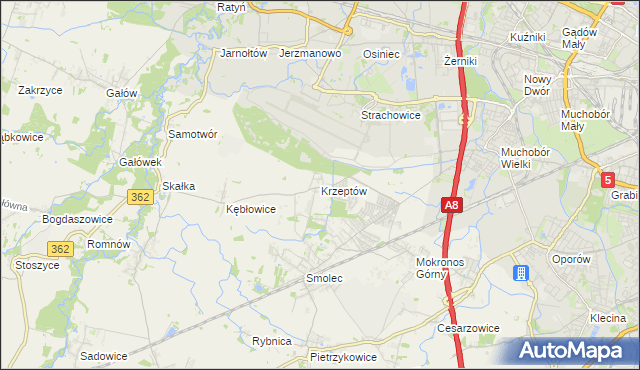 mapa Krzeptów, Krzeptów na mapie Targeo