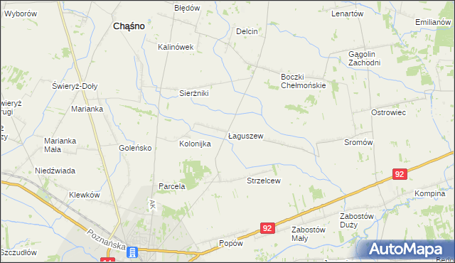 mapa Łaguszew, Łaguszew na mapie Targeo