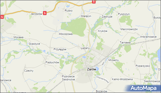 mapa Łażany, Łażany na mapie Targeo
