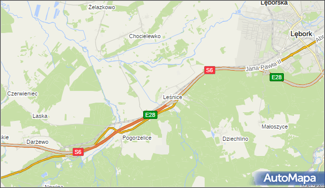 mapa Leśnice, Leśnice na mapie Targeo