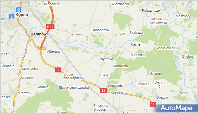 mapa Młynarka, Młynarka na mapie Targeo