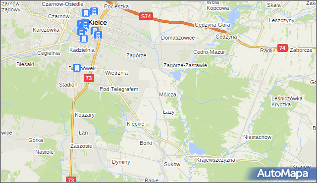 mapa Mójcza, Mójcza na mapie Targeo