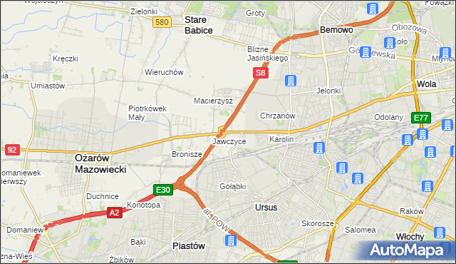 mapa Mory gmina Ożarów Mazowiecki, Mory gmina Ożarów Mazowiecki na mapie Targeo