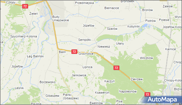 mapa Niewiesz-Kolonia, Niewiesz-Kolonia na mapie Targeo