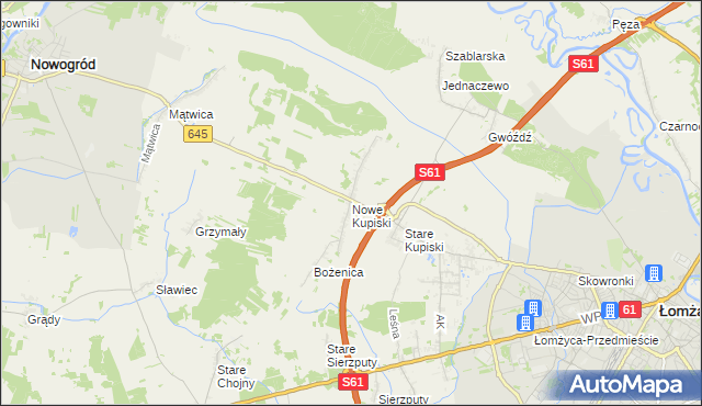 mapa Nowe Kupiski, Nowe Kupiski na mapie Targeo