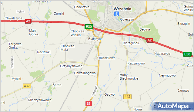 mapa Obłaczkowo, Obłaczkowo na mapie Targeo