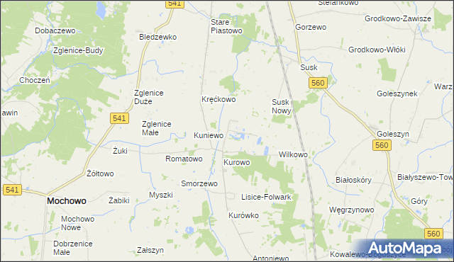 mapa Ostrowy gmina Gozdowo, Ostrowy gmina Gozdowo na mapie Targeo