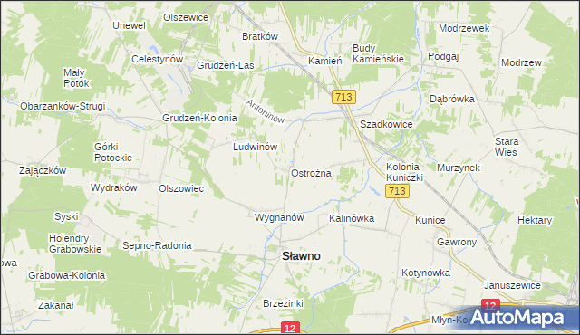 mapa Ostrożna, Ostrożna na mapie Targeo