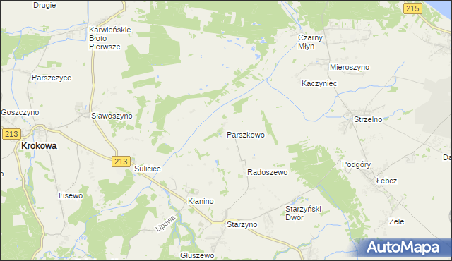 mapa Parszkowo, Parszkowo na mapie Targeo