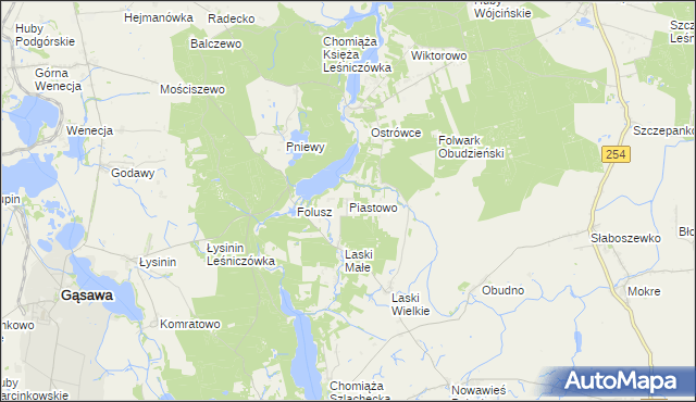 mapa Piastowo gmina Gąsawa, Piastowo gmina Gąsawa na mapie Targeo