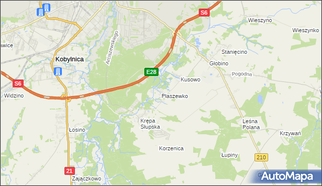 mapa Płaszewko, Płaszewko na mapie Targeo