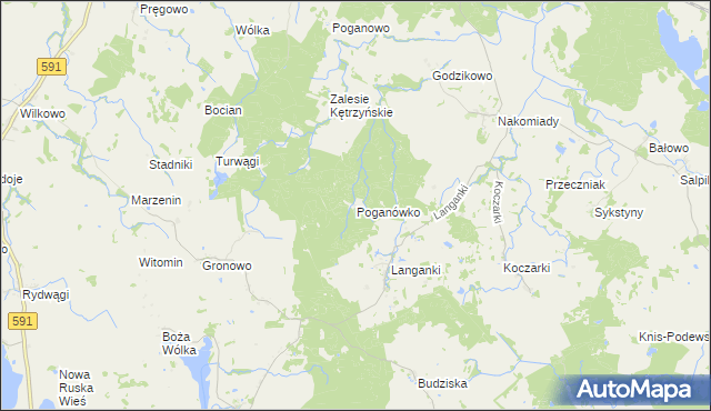 mapa Poganówko, Poganówko na mapie Targeo