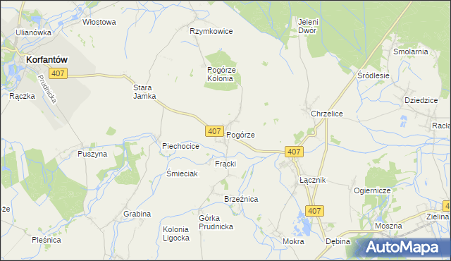 mapa Pogórze gmina Biała, Pogórze gmina Biała na mapie Targeo