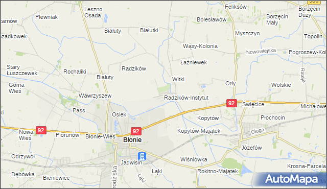 mapa Radzików-Instytut, Radzików-Instytut na mapie Targeo