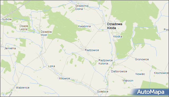 mapa Radzowice, Radzowice na mapie Targeo