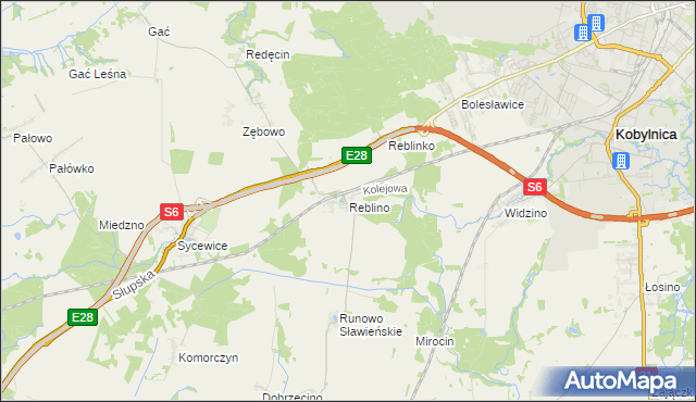 mapa Reblino, Reblino na mapie Targeo