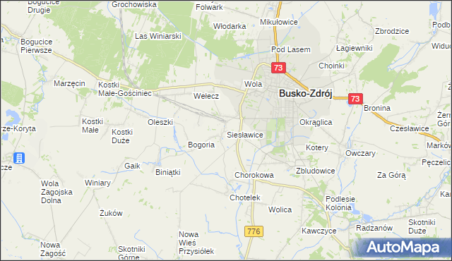 mapa Siesławice, Siesławice na mapie Targeo
