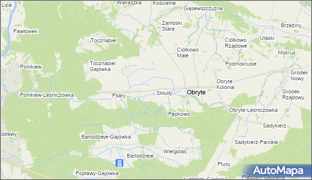 mapa Skłudy, Skłudy na mapie Targeo