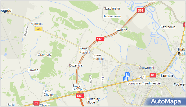 mapa Stare Kupiski, Stare Kupiski na mapie Targeo