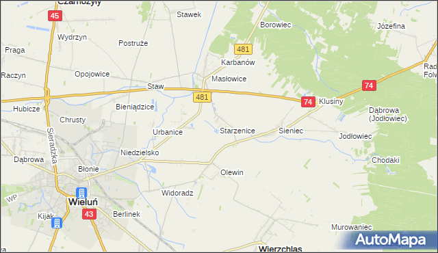 mapa Starzenice, Starzenice na mapie Targeo