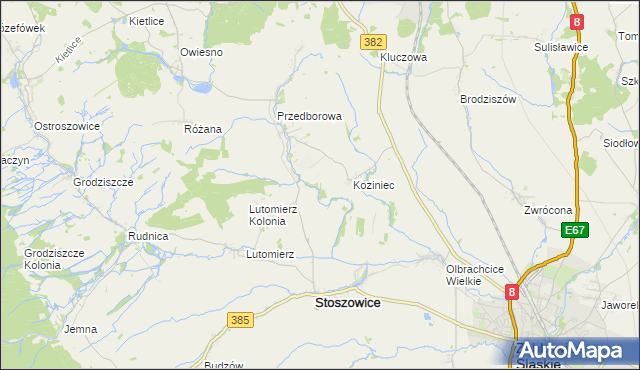 mapa Stoszowice Kolonia, Stoszowice Kolonia na mapie Targeo