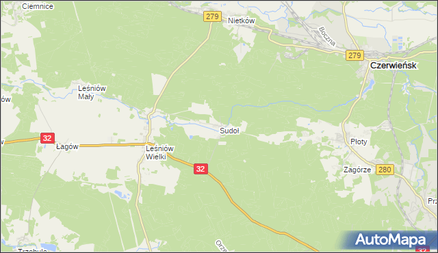 mapa Sudoł, Sudoł na mapie Targeo