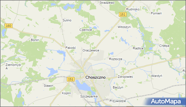 mapa Sułowo gmina Choszczno, Sułowo gmina Choszczno na mapie Targeo