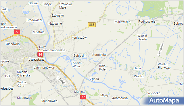 mapa Surochów, Surochów na mapie Targeo