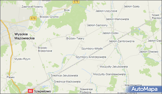 mapa Szymbory-Włodki, Szymbory-Włodki na mapie Targeo