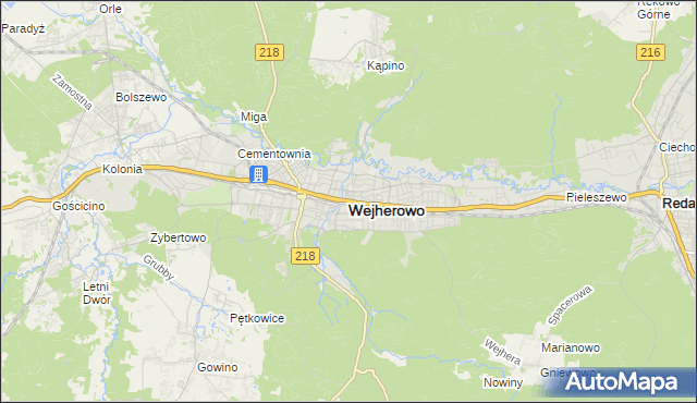 mapa Wejherowo, Wejherowo na mapie Targeo