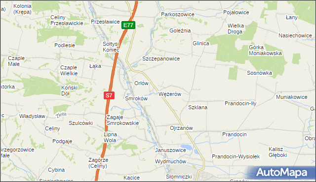 mapa Wężerów, Wężerów na mapie Targeo