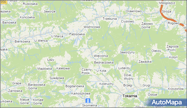 mapa Więciórka, Więciórka na mapie Targeo