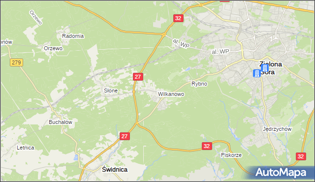 mapa Wilkanowo gmina Świdnica, Wilkanowo gmina Świdnica na mapie Targeo