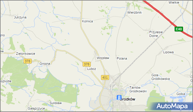 mapa Wojsław, Wojsław na mapie Targeo