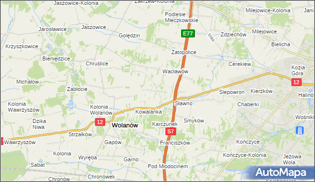 mapa Wola Wacławowska, Wola Wacławowska na mapie Targeo