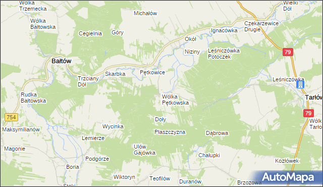 mapa Wólka Pętkowska, Wólka Pętkowska na mapie Targeo