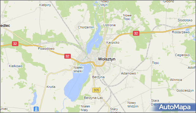 mapa Wolsztyn, Wolsztyn na mapie Targeo