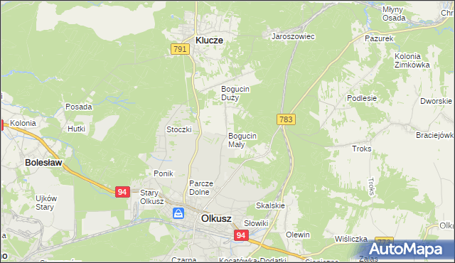 mapa Bogucin Mały, Bogucin Mały na mapie Targeo