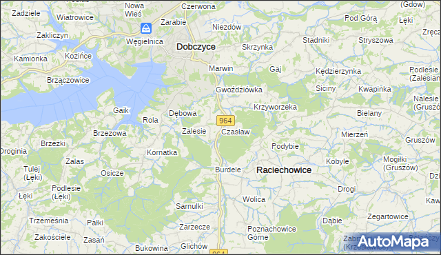 mapa Czasław gmina Raciechowice, Czasław gmina Raciechowice na mapie Targeo