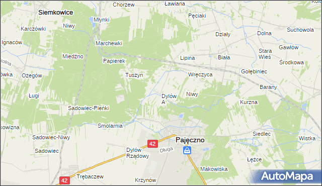 mapa Dylów A, Dylów A na mapie Targeo