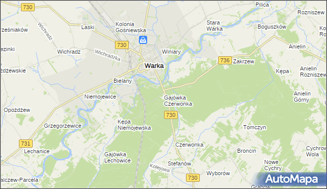 mapa Gajówka Czerwonka, Gajówka Czerwonka na mapie Targeo