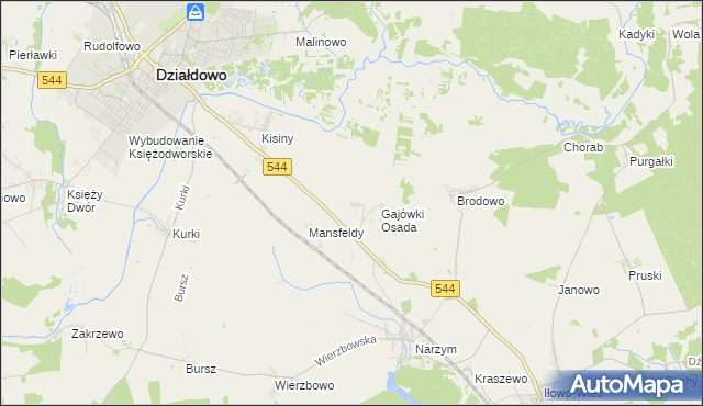 mapa Gajówki, Gajówki na mapie Targeo
