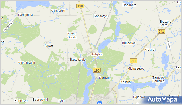 mapa Kobylec gmina Wągrowiec, Kobylec gmina Wągrowiec na mapie Targeo