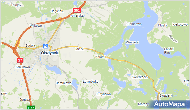 mapa Kołatek, Kołatek na mapie Targeo