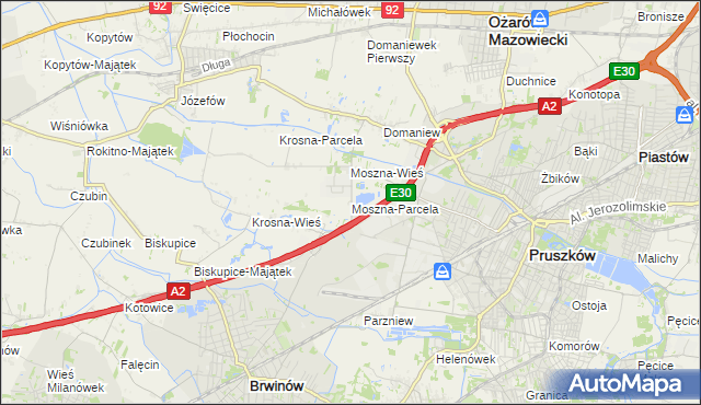 mapa Moszna-Parcela, Moszna-Parcela na mapie Targeo