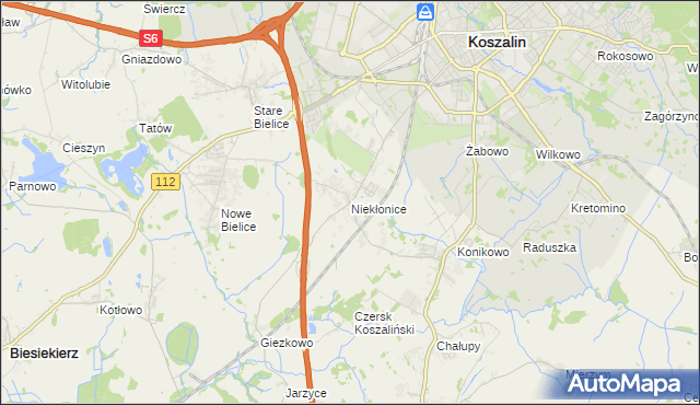 mapa Niekłonice, Niekłonice na mapie Targeo